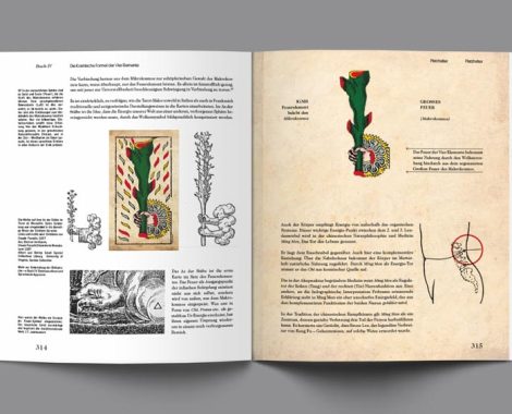 Ausschnitt aus dem Buch Mockup Die Magie der Vier Elemente im Tarotspiel der Renaissance Hardcover, der Stab